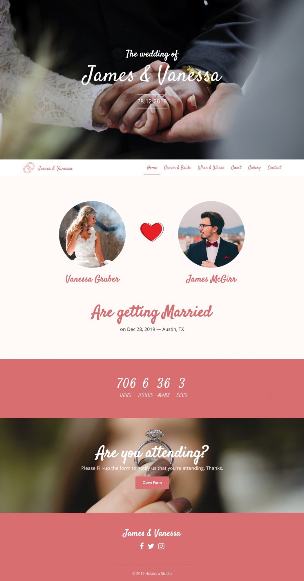 Sitio web para boda, wedding, matrimonio